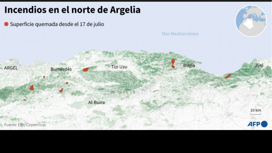 Al menos 34 muertos por incendios forestales en Argelia