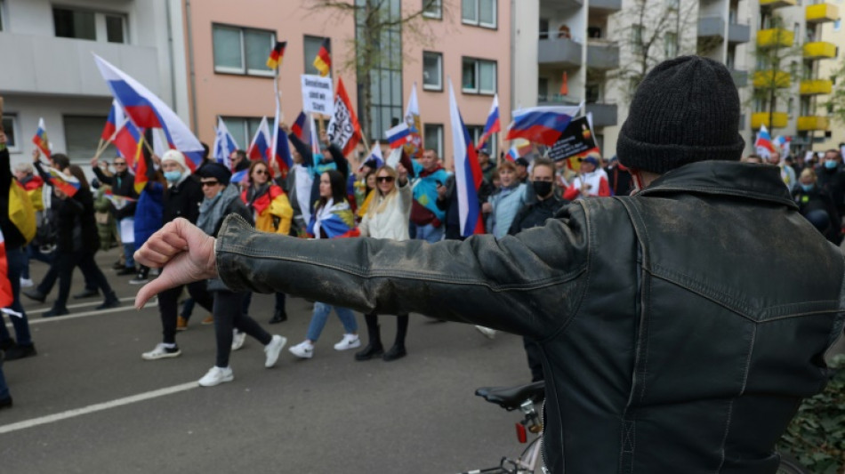 Pro-Russia protesters rally in Germany