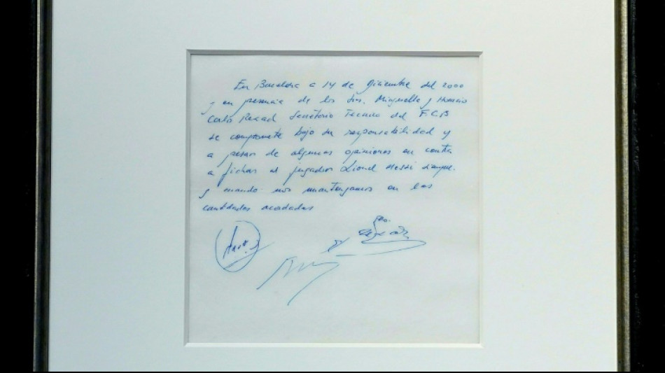 La première promesse de contrat de Messi, sur une serviette en papier, bientôt aux enchères